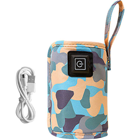 Chauffe-biberon USB portable, sac de réchauffement pour biberons de lait, réglable en température, 5V 2A, bleu, pratique pour les déplacements