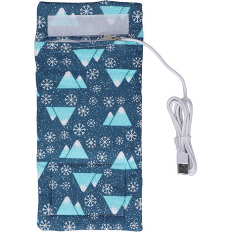 Chauffe-biberon USB portable, sac isotherme compact avec thermostat pour voyages et extérieur, motif flocon.