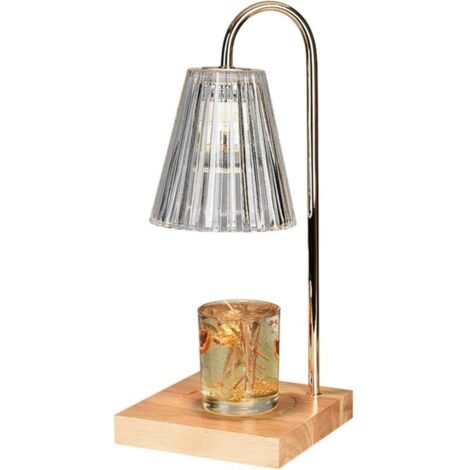 Chauffe-bougie brûleur lampe à fondre parfum base en bois veilleuse bougeoir ornements pour décoration de table bureau, maison, yoga, chambre