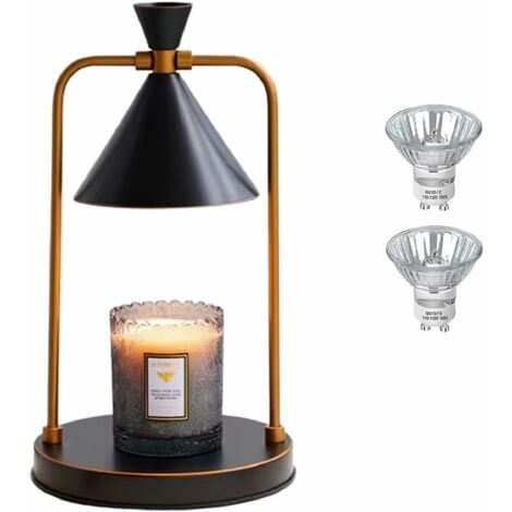 PIWINE Lampe chauffe-bougie, lampe à cire à bougie à intensité variable  avec ampoule, lampe à cire électrique pour bougies parfumées, compatible  avec