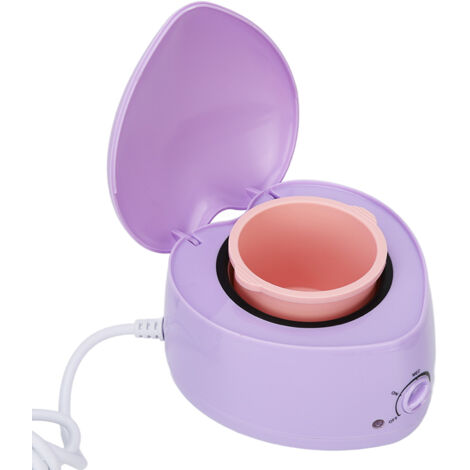 Chauffe-Cire en Cœur avec Pot en Silicone - Nettoyage Simplifié - 220V Violet pour Épilation