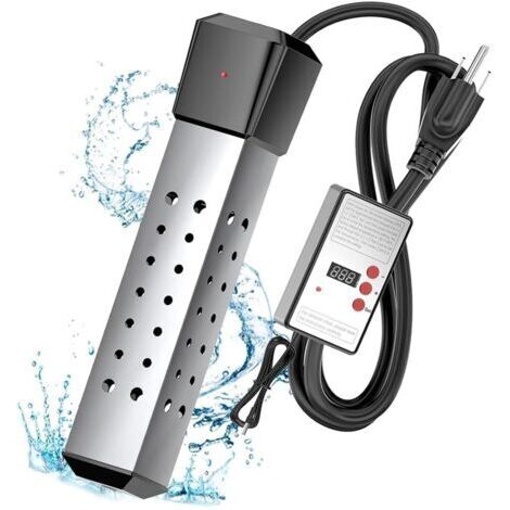 Chauffe-eau à immersion 2500 W, chauffe-piscine, chauffe-baignoire, chauffe-eau électrique à immersion, minuterie d'arrêt automatique, modèle thermostatique