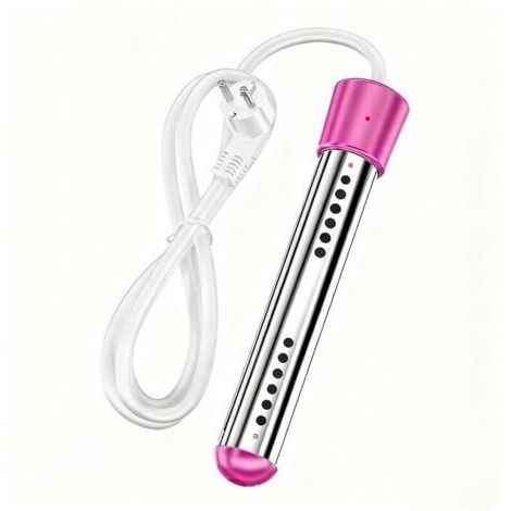 Chauffe-eau à immersion portable électrique submersible pour piscine/spa avec acier inoxydable 304 pour baignoire, seau, bassine (rose, 2000 W)