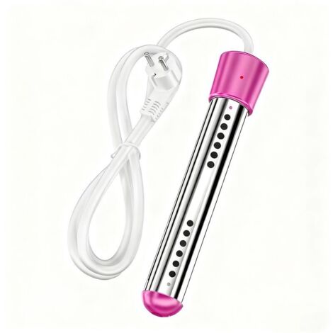 Chauffe-eau à immersion portable électrique submersible pour piscine/spa avec acier inoxydable 304 pour baignoire, seau, bassine (rose, 2000 W)
