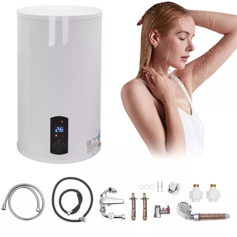 Gojoy - Chauffe-eau Electrique 2000W Ballon d'eau Chaude Electrique 220V 0.7 MPa Chauffe-eau de Bain IPX4 avec led Ecran (70L)