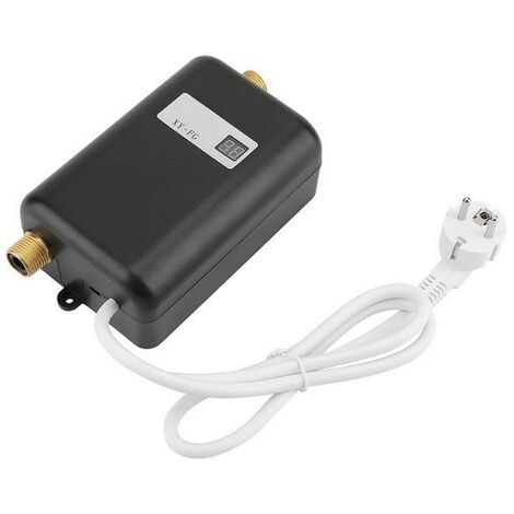 Chauffe-Eau Electrique 220V 3400W Chauffe-Eau Instantané Convient pour convertir de l'Eau Froide en Eau Chaude Température de Débit d'Eau Réglable pour Cuisine Salle de Bain(Black)