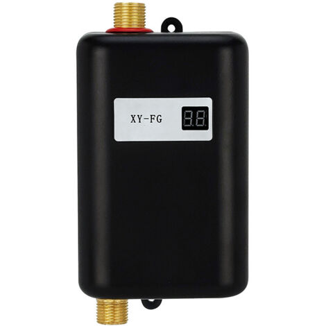 Chauffe-Eau Electrique 220V 3400W Chauffe-Eau Instantané Convient pour convertir de l'Eau Froide en Eau Chaude Température de Débit d'Eau Réglable pour Cuisine Salle de Bain(Black)