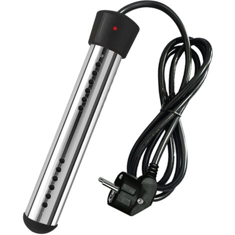 TINOR Chauffe-eau électrique 2500W avec tension par immersion, chauffe-eau de piscine, chauffe-eau portable, adapté pour étangs, seaux，230V（Noir）