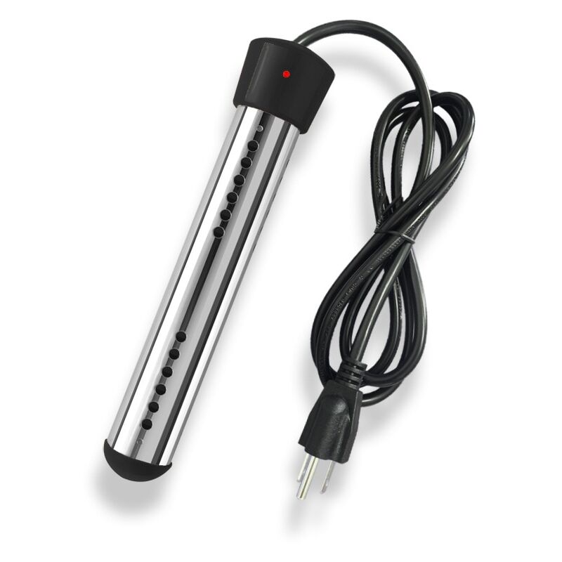 Chauffe-eau électrique à immersion 2500W, Chauffe-eau submersible en acier inoxydable, Chauffage rapide en quelques minutes