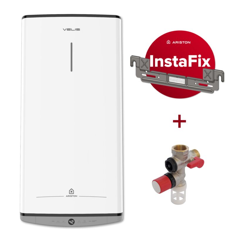 Ariston - Chauffe-eau Eléctrique Extra Plat Mural velis dune 80L + Kit d'installation