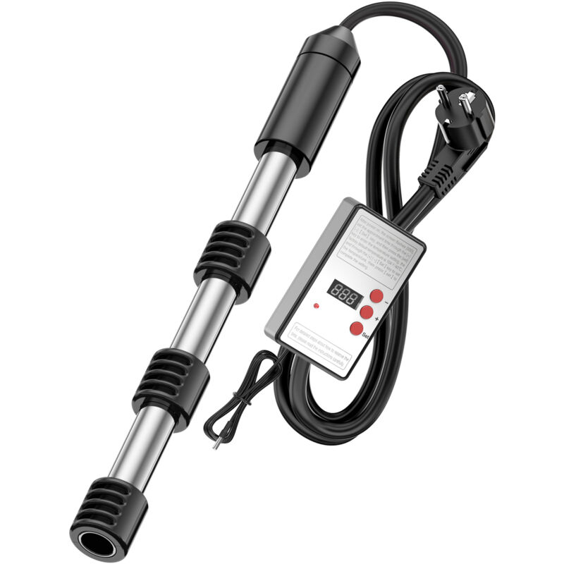 Chauffe-eau électrique immergé pour piscine 2 500 W, avec thermostat, réglage de la température et arrêt automatique, jaune