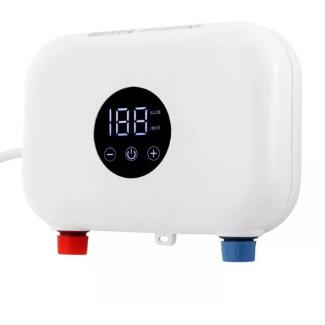 Chauffe-eau électrique instantané, 5.5 kW, Mini chauffe-eau sans réservoir avec affichage de la température LED, 220 V