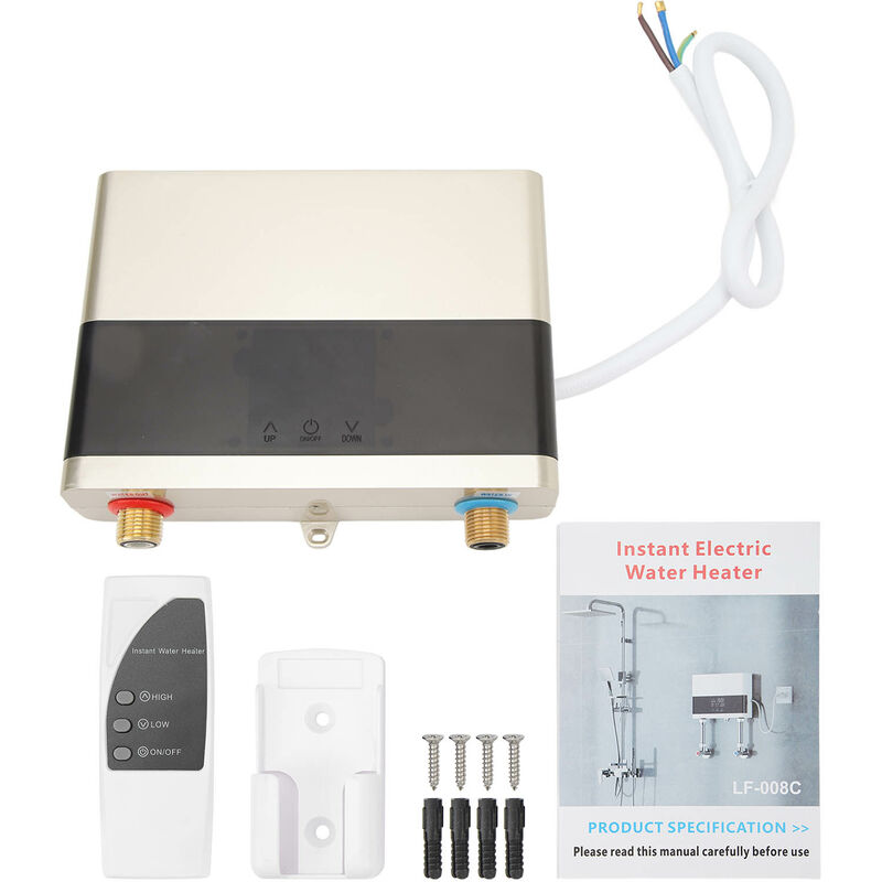 Eosnow - Chauffe-eau électrique instantané 6000W 220V,maison cuisine salle de bains intérieur chauffe-eau électrique,or