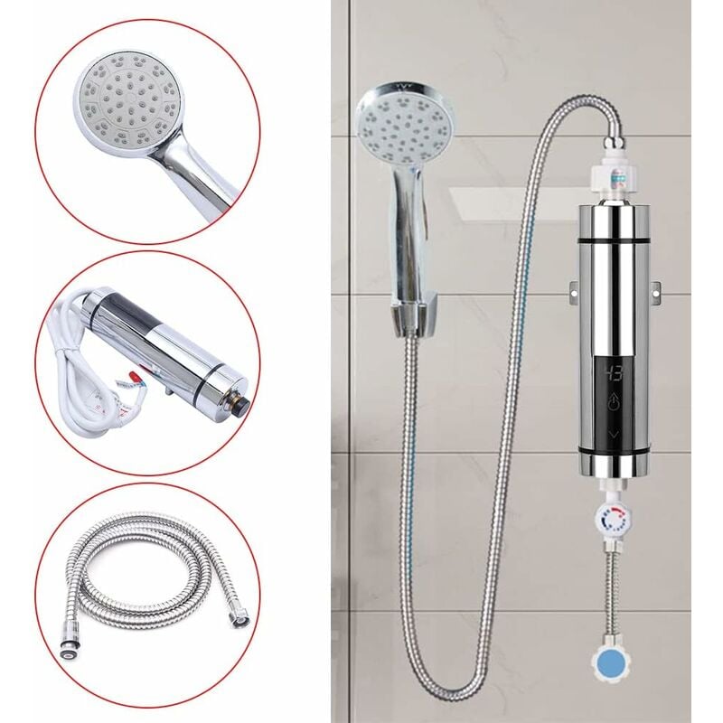 Chauffe-eau électrique instantané - Affichage de la température - 5500 w - 220 v - Pour salle de bain