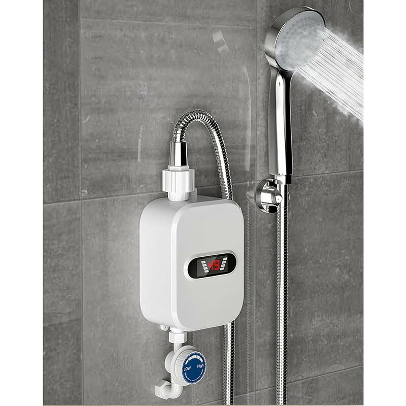Chauffe-eau électrique instantané Mini chauffe-eau Mini chauffage rapide 3500W 230V avec protection contre les fuites pour cuisine salle de bain
