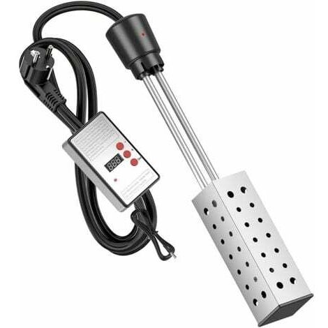 Chauffe-eau électrique intrusif 2500 W, chauffe-eau portable simple avec fonction minuterie et fonction d'arrêt automatique, adapté aux piscines, seaux et étangs