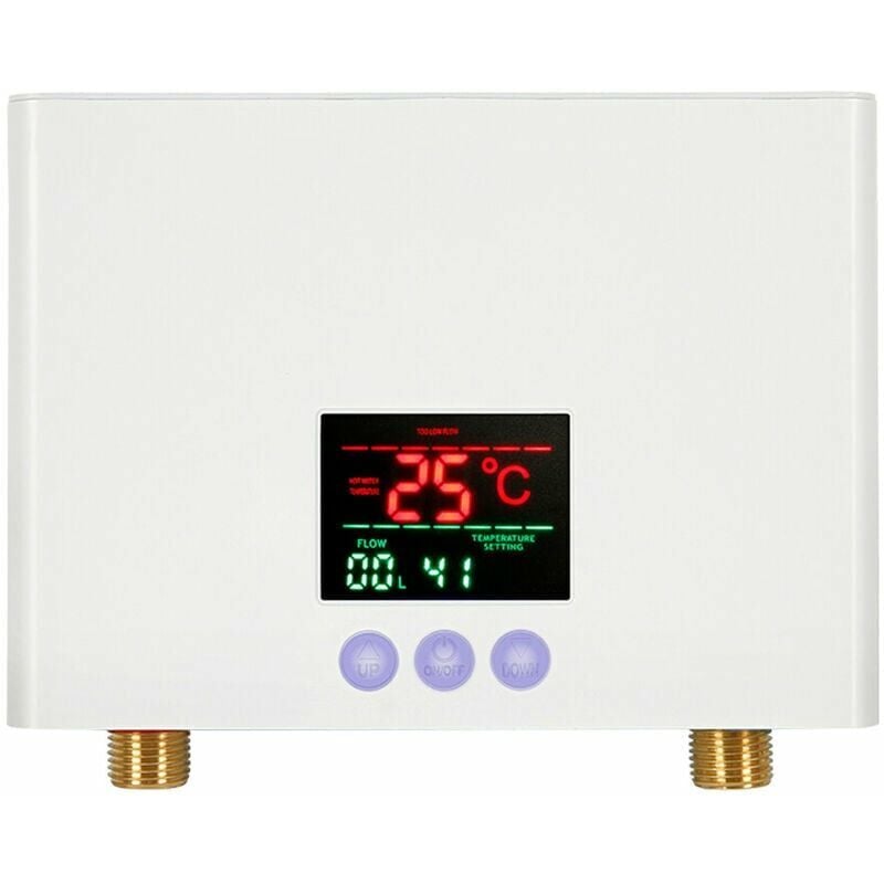 Start - Chauffe-Eau Instantané 3KW Mini Chauffe-Eau Électrique Sans Réservoir Mural avec Affichage led Réglage de la Température à 3 Niveaux