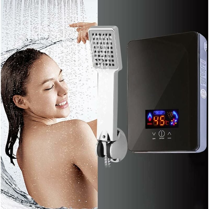 Senderpick - Chauffe-eau instantané électrique 30-55℃ avec douche Kit chauffe-eau 6,5 kW 220V pour salle de bain cuisine