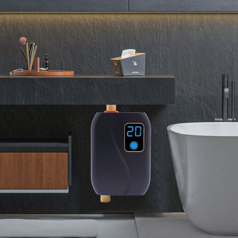 Chauffe-eau instantané électrique Eau chaude douche Tankless 3500W Salle de bain Cuisine 25-50 °c
