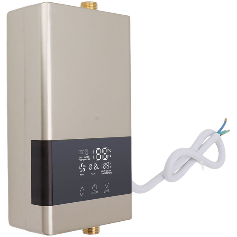 Eosnow - Chauffe-eau instantané 220V 6000w, chauffe-eau électrique instantané d'intérieur de cuisine à domicile, télécommandes, sans batterie,or