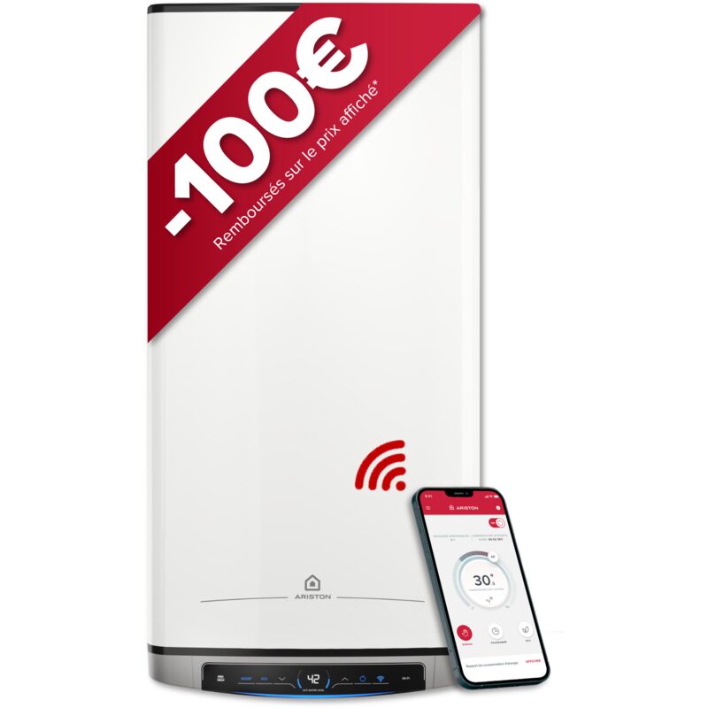 Ariston - Chauffe-eau électrique plat 45L – velis evo dune dry WiFi – 25% d'Économie d'Énergie – Intelligent & Connecté