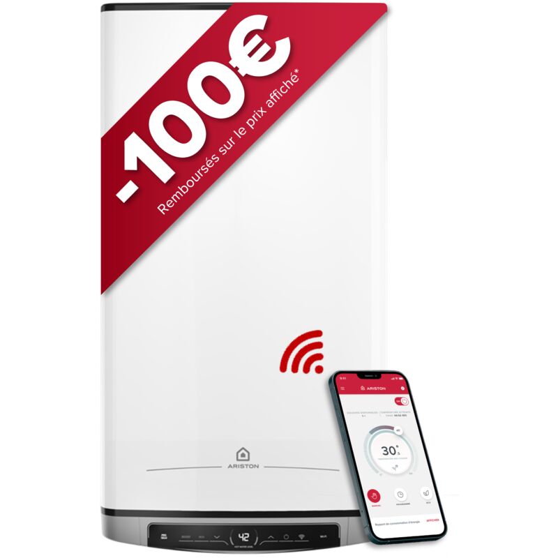 Ariston - Chauffe-eau électrique plat 65L – velis evo dune dry WiFi – 25% d'Économie d'Énergie – Intelligent & Connecté