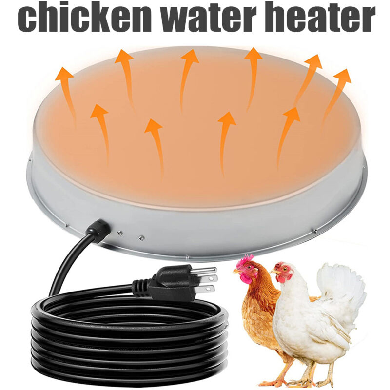 Chauffe-eau pour volailles 65W Chauffe-eau pour volailles 12/15in pour fontaine à volailles en métal et plastique Chauffe-eau pour volailles avec