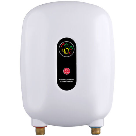 Chauffe-eau sans réservoir 220V 3500W, mini chauffe-eau instantané électrique avec protection contre la surchauffe, affichage LED, protection contre les fuites, pour douche de salle de bain—Oi-FRIS (P