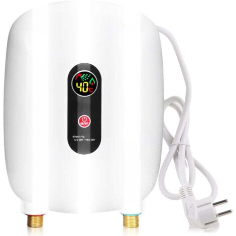 Chauffe-Eau sans Réservoir, Chauffe-eau instantané electrique 220V 3500W Réchauffeur d'eau instantané avec affichage à cristaux liquides pour fournir de l'eau chaude pour les lavabos