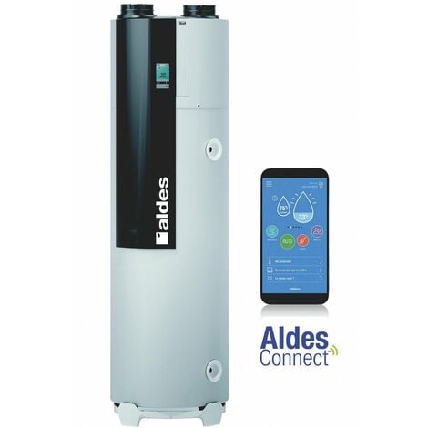 Aldes – Chauffe-eau thermodynamique 200L – Classe A – Silencieux < 28 dB – Connecté Wifi – Compatible avec chaudières et poêles à granulés