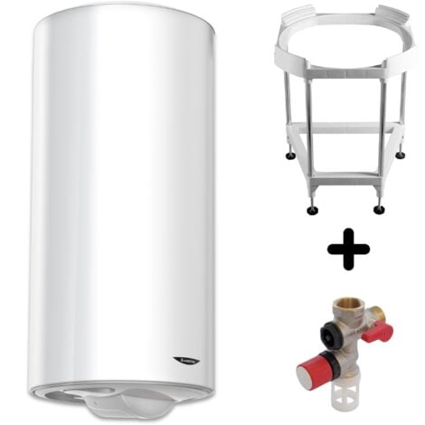 Chauffe-eau Vertical Mural Blindé 200 l Ariston INITIO + Trepied + Groupe Sécurité Inox
