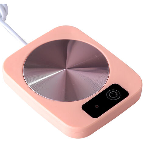 Chauffe - gobelet portatif USB Mini tapis chauffant thermostatique rose en poudre 16 cm 12 cm 2,5 cm