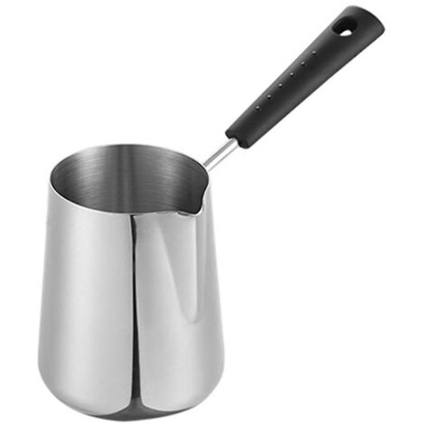 Chauffe-lait et beurre de 350 ml, cafetière turque, casserole en acier inoxydable avec bec verseur F--