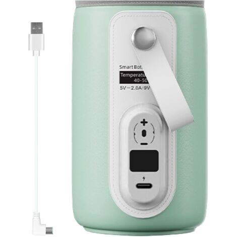 Chauffe-lait portable pour bébé, chauffe-lait anti-fuite, chauffe-lait rapide avec contrôle de la température, rechargeable par USB pour le camping, la voiture, les voyages et la maison, lait