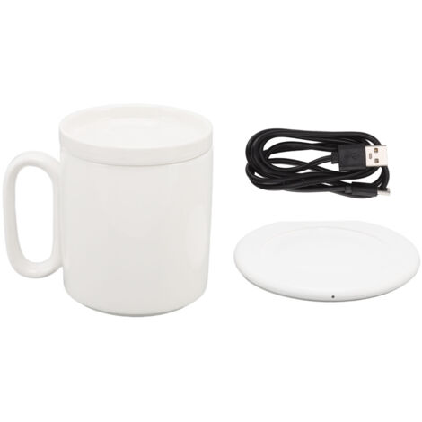 Chauffe-mug sans Fil à Température Constante, Alimentation USB Multifonction pour Bureau, Blanc - Set Réchaud à Café Électrique