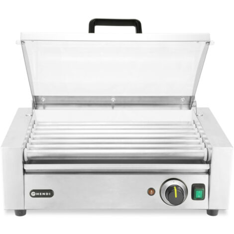 Chauffe-pains à hot-dogs avec couvercle, 7 pains, 45 cm, 620 W