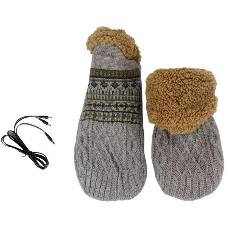 Chauffe Pied Chaussettes Chauffantes électriques Pour Femme Homme, Hiver Douillet Chaussette Chauffante Avec Semelle Antidérapante, Doublure Polaire,