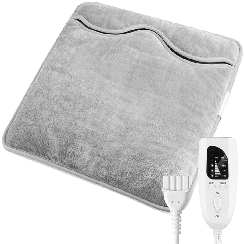 Chauffe-pieds chauffant électrique – Coussin chauffant extra large pour lit, bureau, sous le bureau, 3 réglages de température, arrêt automatique,