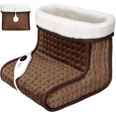 Chauffe-pieds électrique 100W 6 niveaux de température lavable botte chauffante  Brun