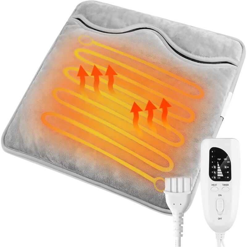 Chauffe-pieds électrique, chauffe-pieds électrique lavable, 6 modes de chauffage, 4 minuteries, arrêt automatique du chauffage, adapté aux pieds, au