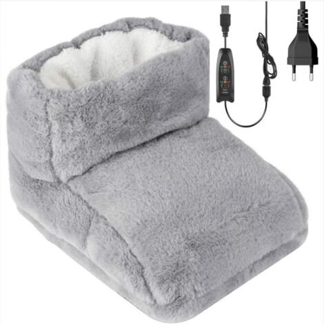 Chauffe-pieds électrique, Couverture chauffante, Chauffe-pieds électrique avec doublure lavable, réglage de la chaleur par télécommande, 3 réglages de chauffage, Gris-RAPANDA