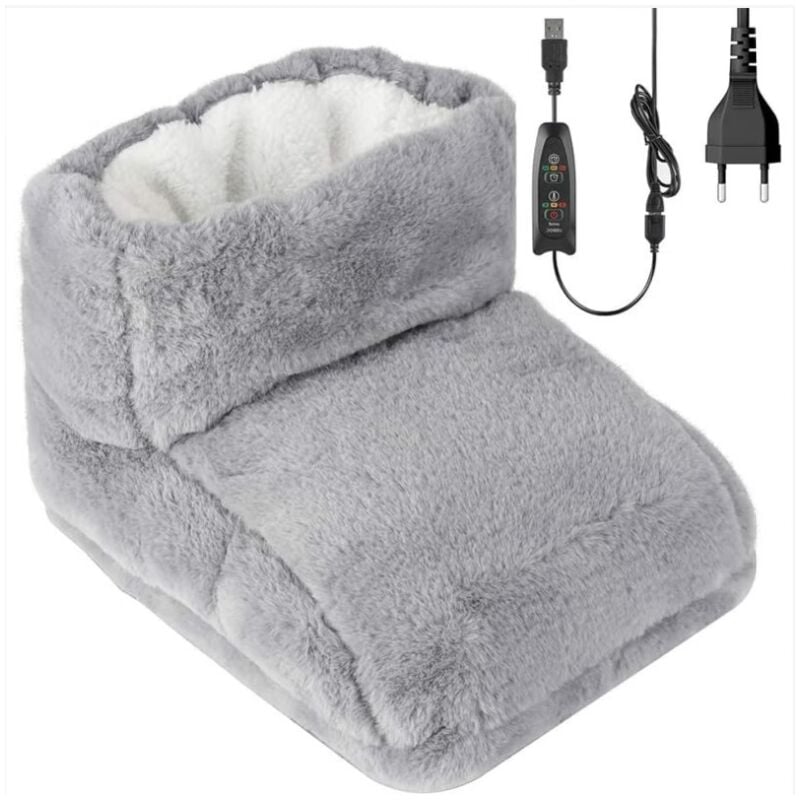 Chauffe-pieds électrique, Couverture chauffante, Chauffe-pieds électrique avec doublure lavable, réglage de la chaleur par télécommande, 3 réglages