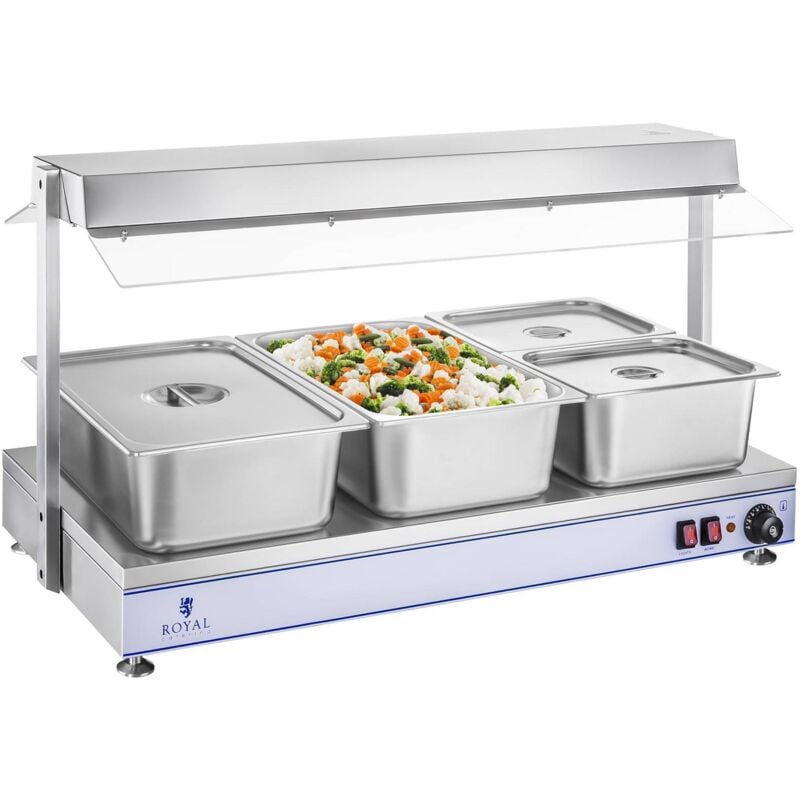 Royal Catering - Chauffe Plat 4 Lampes Halogenes Plaque Chauffante 2000W Acier Inoydable Rechaud