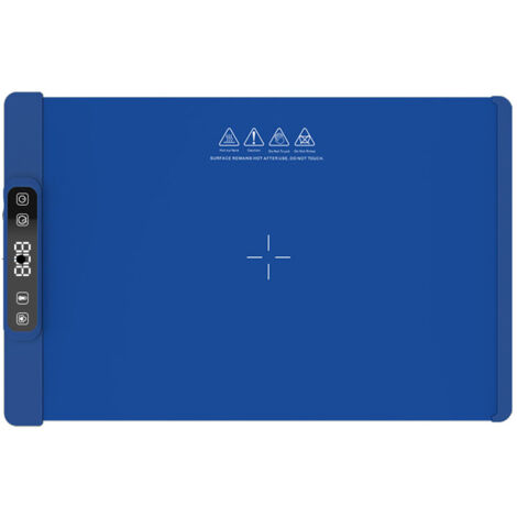Chauffe-plats, tapis chauffant en silicone souple et enroulable, tapis de table chauffant, 5 réglages de température, facile à nettoyer (bleu)