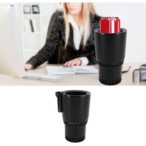 [Chauffe-réfrigérateur de boissons] Chauffe-réfrigérateur 2 en 1 Auto Boisson Intelligente Noir ABS Aluminium 166x98mm