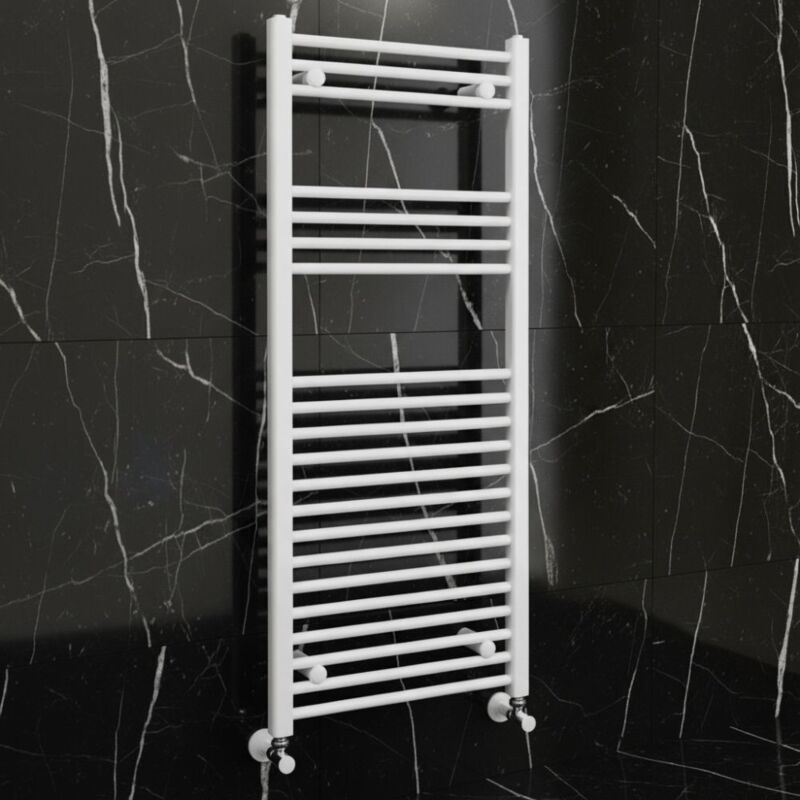 Radiateur sèche-serviettes de salle de bains blanc 112x50 cm avec connexions standard - Opy