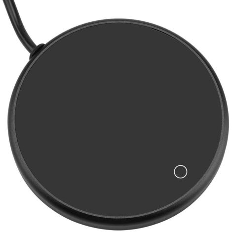 Chauffe-Tasse, Chauffe-Café Electrique en Aluminium 18 Watt, Plaque Chauffante, Réchauffeur de Boissons au Bureau/à la Maison, Chauffage pour Thé, Eau, Cacao, Lait.(Noir