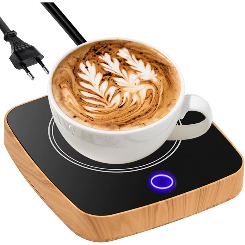 Feiyue - Chauffe-tasse en grain de bois Chauffe-café électrique à température réglable à trois niveaux avec technologie tactile