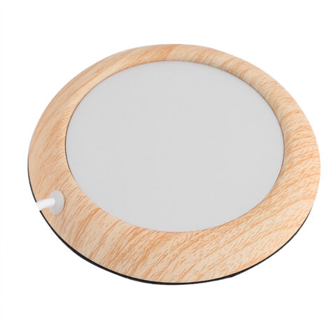 Chauffe-tasse USB en grain de bois brillant - Tapis chauffant pour boissons, café et mugs