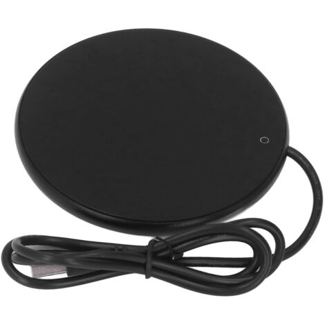 Chauffe-tasse USB portable 55°C, design élégant pour bureau, maison et déplacements, couleur noir